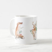 Hiver Bois Animal Fox Deer Hare Mug (Devant gauche)