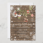 Hiver Bois Ornements Fête Invitation (Devant)
