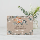 Hiver Bois Végétation Baby shower Merci (Debout devant)