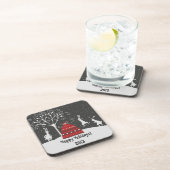 Hiver Bunny Hoppy Dessous de verre Vacances (Côté Droit)