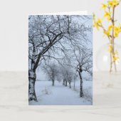 Hiver - Carte de voeux. (Fleur jaune)