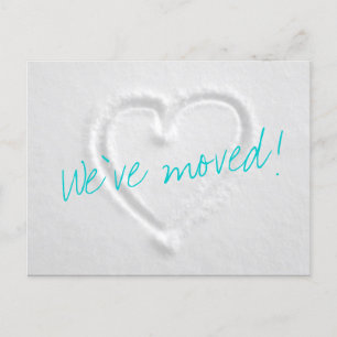 Hiver Cartes postales avec coeur tiré dans la neig