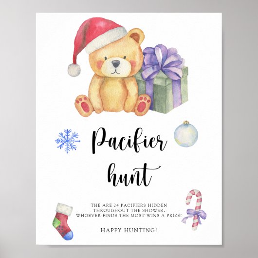 Hiver - chasse au pouce bébé affiche de jeu pour b (Devant)