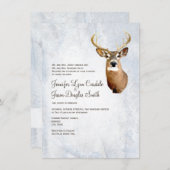 Hiver Chasse Camo Neige Cerf Mariage Invitations (Devant / Derrière)