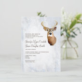 Hiver Chasse Camo Neige Cerf Mariage Invitations (Debout devant)
