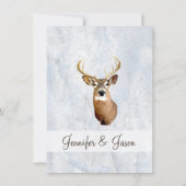 Hiver Chasse Camo Neige Cerf Mariage Invitations (Dos)