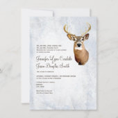 Hiver Chasse Camo Neige Cerf Mariage Invitations (Devant)