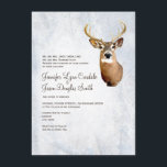 Hiver Chasse Camo Neige Cerf Mariage Invitations<br><div class="desc">Ils sont parfaits pour des mariages campagnards rustiques avec un thème de chasse. Le même design de camo d'hiver est à l'arrière de l'invitation, avec les noms de la mariée et du marié. Ajoutez simplement votre propre libellé d'invitation de mariage personnalisé à ce prêt au modèle. Choisissez parmi différents types...</div>