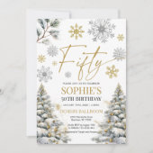 Hiver Cinquante Anniversaire Invitation Or et arge (Devant)