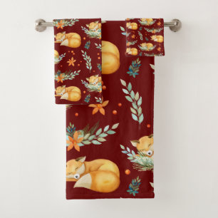 Hiver Cottagecore Coucher Fox foncé rouge foncé