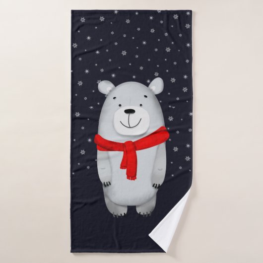 Hiver de neige de la marine de l'ours polaire (Serviette de bain)