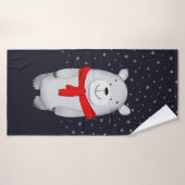 Hiver de neige de la marine de l'ours polaire (Serviette de bain)