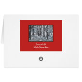 Hiver Dream Trees Classic Red Christmas Card (Dos Horizontal)