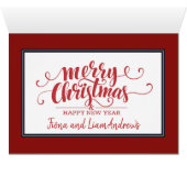 Hiver Dream Trees Classic Red Christmas Card (Intérieur Horizontal (Bas))