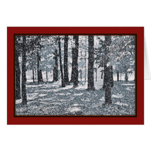 Hiver Dream Trees Classic Red Christmas Card