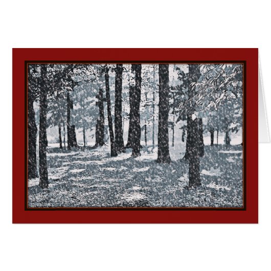 Hiver Dream Trees Classic Red Christmas Card (Devant horizontal)