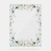 Hiver Dusty Blue Floral Frame Fête des mariées (Recto)