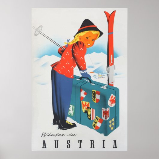 Hiver en Autriche Poster vintage (Devant)