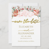 Hiver Enregistrer La Carte Date Aquarelle Dorée Fl (Devant)