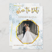 Hiver Enregistrer la date Faire-part de mariage ph (Devant / Derrière)