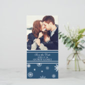 Hiver Enregistrer la date Mariage Cartes photos Bl (Debout devant)