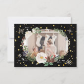 hiver fleurie wreath photo joyeuse carte de vacanc (Devant)