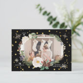 hiver fleurie wreath photo joyeuse carte de vacanc (Debout devant)