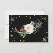 hiver fleurie wreath photo joyeuse carte de vacanc (Dos)