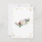 hiver fleurie wreath photo joyeuse carte de vacanc (Dos)