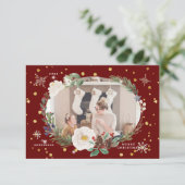 hiver fleurie wreath photo joyeuse carte de vacanc (Debout devant)