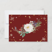 hiver fleurie wreath photo joyeuse carte de vacanc (Dos)