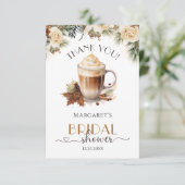 Hiver Floral Fête des mariées de café Carte de rem (Debout devant)