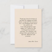 Hiver Floral Fête des mariées de café Carte de rem (Dos)