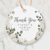 Hiver Floral Mariage Merci Favoriser les étiquette (Devant)