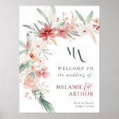 Hiver Floral Noël Mariage Affiche de bienvenue (Devant)