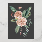 hiver floral photo vacances foin invitation (Verso)