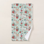 Hiver Florest Animaux Motif de Noël (Serviette à main)