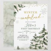Hiver Forêt de l'Onederland Première Invitation d' (Devant / Derrière)