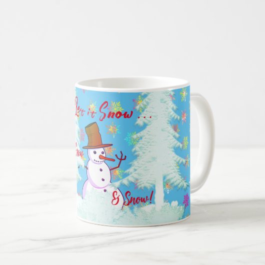 Hiver Fun Snowman Hot Drink Latte Mug (Devant droit)