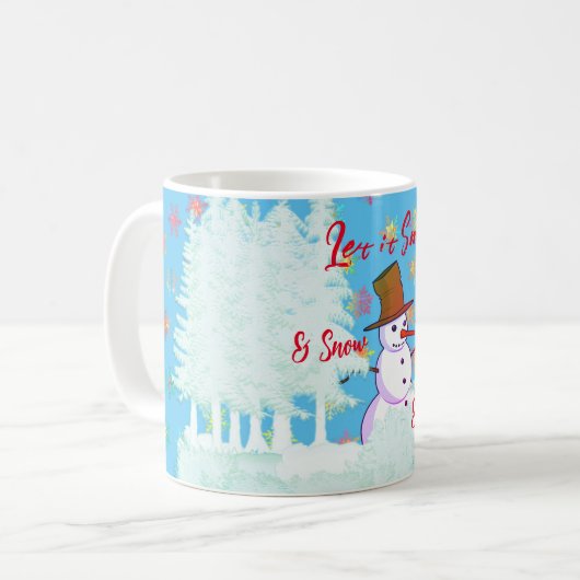 Hiver Fun Snowman Hot Drink Latte Mug (Devant gauche)