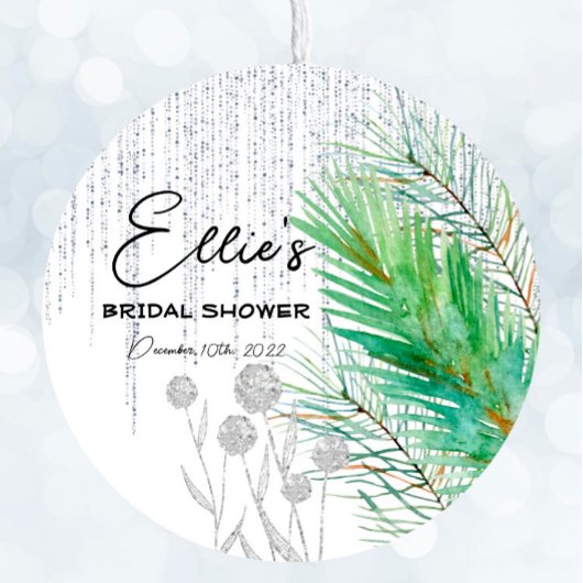 Hiver givré - Argent - Autocollant de faveur multi