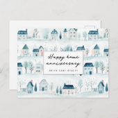 Hiver Happy Home Anniversaire Véritable Carte post (Devant / Derrière)