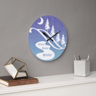 Hiver, hiver, design hiver Horloge murale