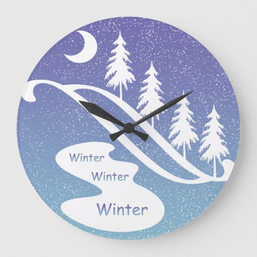 Hiver, hiver, design hiver Horloge murale (Recto)