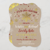 Hiver Invitation d'anniversaire ONE derland Red & (Devant / Derrière)