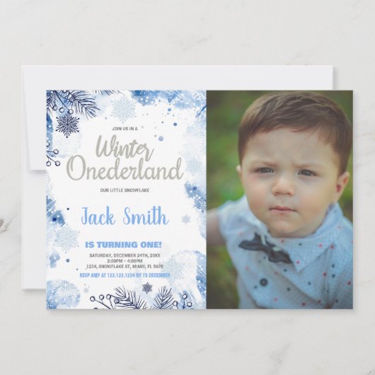 Hiver Invitations ONEderland Parties scintillant d (Devant)