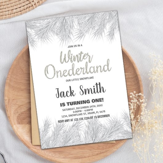 Hiver Invitations ONEderland Parties scintillant d