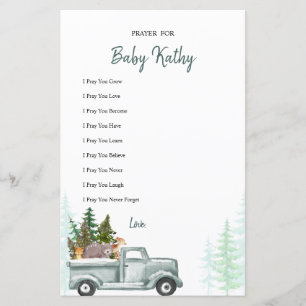 Hiver Les animaux de bois Prières pour la carte bé