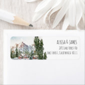 Hiver Lodge in the Mountains Étiquette de adresse (En situation)