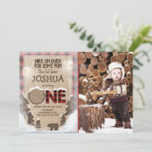 Hiver Lumberjack Invitation d'anniversaire Woodlan (Debout devant)